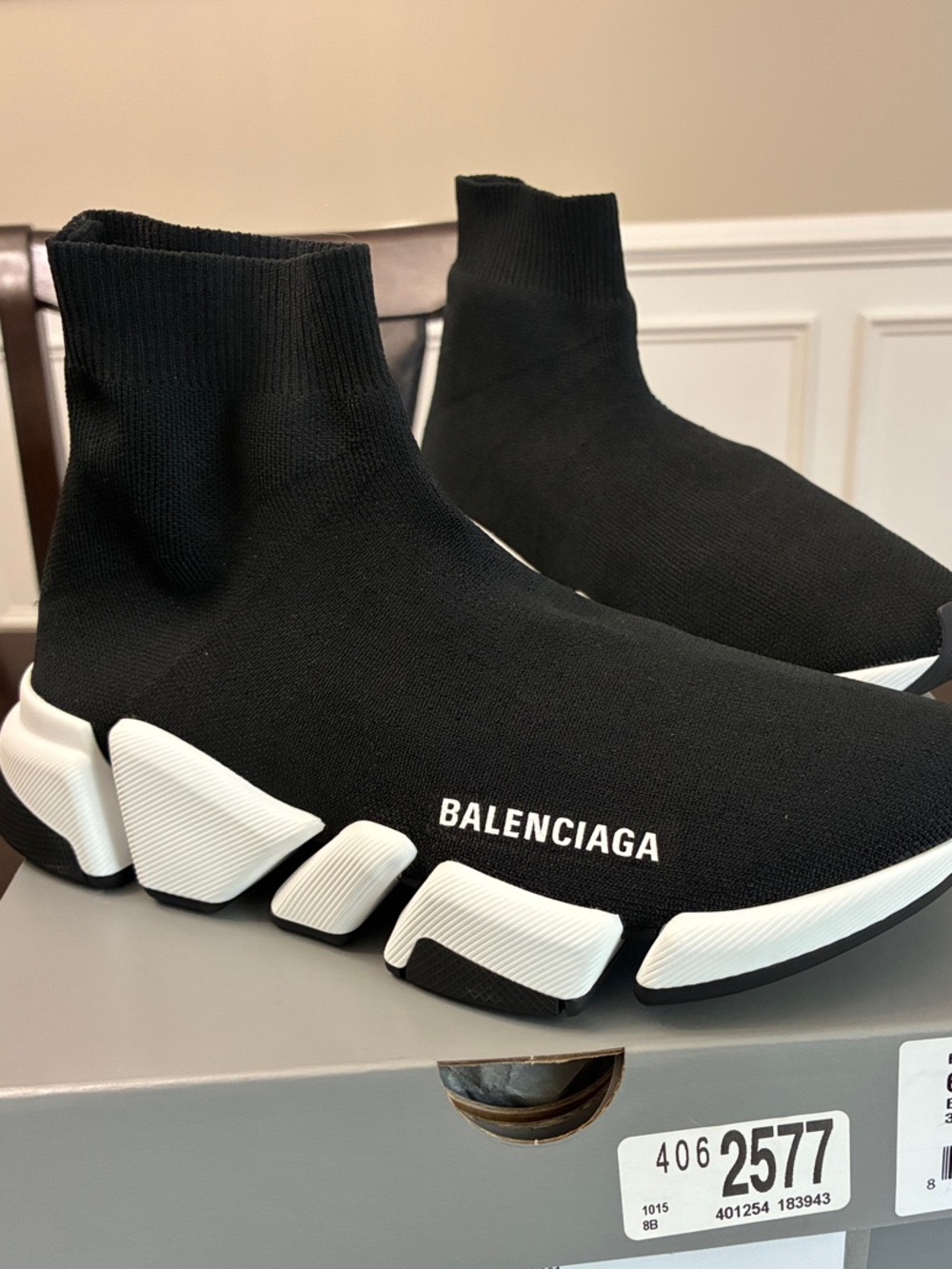 New Balenciaga Black Knit Sock Sneakers 2.0